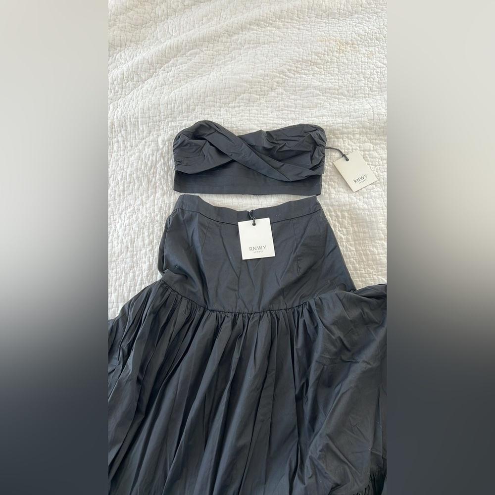 RNWY Sydney Elegant Black  long skirt and Strapless Top